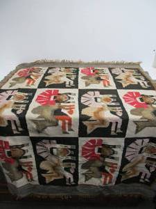 Vintage Hand Knotted South American Wool Rug