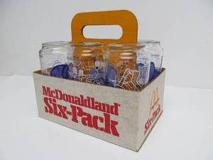 Vintage 1970s McDonaldland Six-Pack Grimace Character Glasses