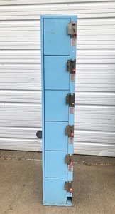 Nice Vintage Blue Metal Gym or Industrial 25 Cent Locker