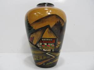 Vintage Schwarzwaldhaus Zell Germany Hand Carved  Painted Scene Of The Black Forest Art on Wood