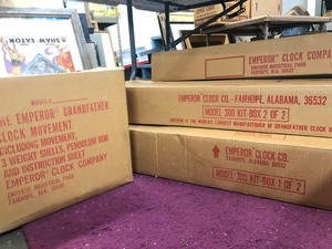 NOS Vintage GRANDFATHER CLOCK - Unused in Original Boxes - Emperor Clock Company