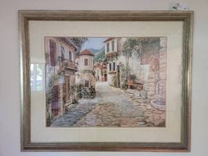 lot 20 image: Custom Framed Vintage Print-45 x 36.75