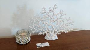 lot 18 image: Beautiful Coral Look Sculpture and Candle Holder