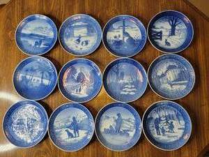 lot 114 image: 12 Royal Copenhagen Annual Plates 1968-1979