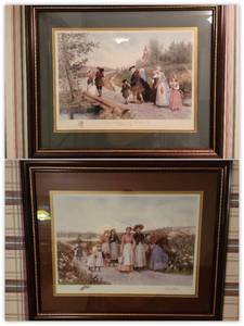 lot 96 image: 2 Framed Prints by Jennie Brownscombe