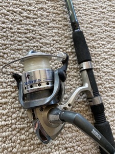 lot 80 image: Shimano Fishing Rod with Genesis Reel and Rhino Rod and Reel
