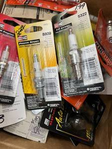 BOX OF ASSORTED SPARK PLUGS
