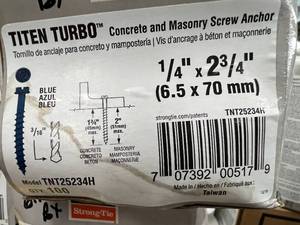 5 BOXES CONCRETE AND MASONRY SCREW ANCHOR