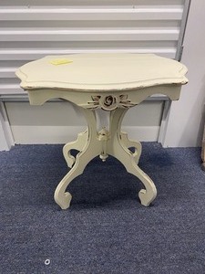 END TABLE NIGHTSTAND CRME CHALK PAINT AND DISTRESSED