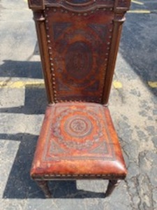 GORGEOUS VINTAGE CHAIRS EMBOSSED LEATHER