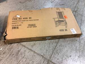 Hampton Porch Rocker Black Wood Outdoor Rocking Chair by Shine Company Customer Returns See Pictures