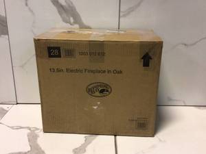 13.5 in. Desktop Electric Fireplace in Oak by Hampton Bay Customer Returns See Pictures