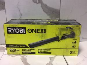 ONE 18V 90 MPH 200 CFM Cordless Battery Leaf BlowerSweeper with 2.0 Ah Battery and Charger by RYOBI Customer Returns See Pictures