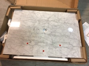 Home Decorators Collection 31 in. Marble Vessel Top in Carrara Open Box