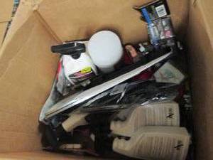 lot 7 image: box with chrome hitch balls, auto c...