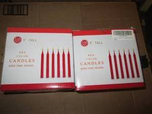 lot 32 image: 2 packs of 100 red 5 inch candles ...