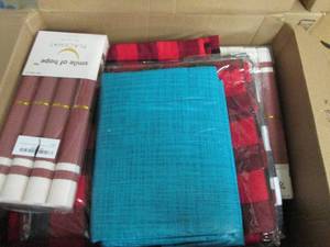 lot 52 image: box of tablecloths...