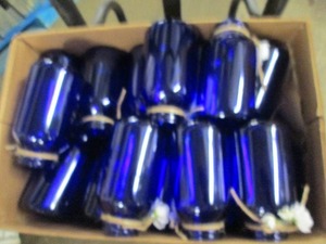 lot 96 image: box of blue glassware ...