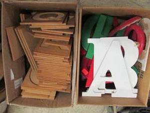 lot 101 image: 2 boxes of wooden letters...
