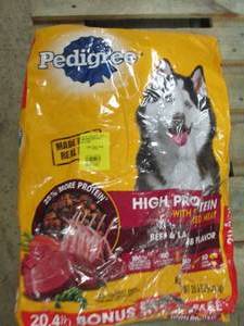 lot 140 image: 20.4 lbs of pedigree high protien d...
