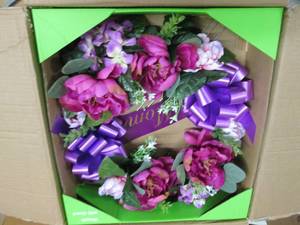 lot 196 image: box of cemetery floral wreaths ...