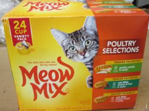 lot 197 image: meow mix 24 cup wet cat food ...