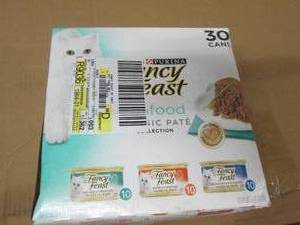 lot 203 image: 30 cans of purina fancy feast seafo...