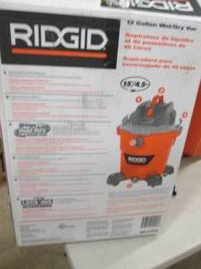 lot 283 image: rigid 12 gallon wet dry vac powers ...