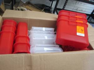 12 Medegen 5.4 qt Sharps Containers...