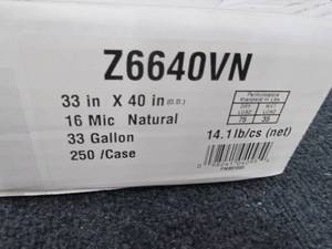 Case of 250- 33 Gallon 33x40 inch T...