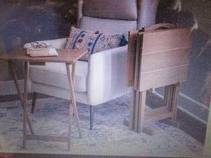 Linon Acacia TV Tray Set open box R...