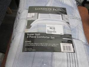 London Fog Stripe Flannel 3-Pc. Com...