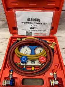 lot 3 image: US GENERAL AC MANIFOLD GAUGE SET R134A