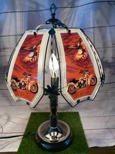 lot 4 image: 3 SETTING MOTORCYCLE TOUCH LAMP 22 INCH TALL