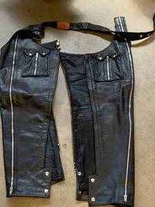 lot 10 image: IVORY, LEATHER CHAPS