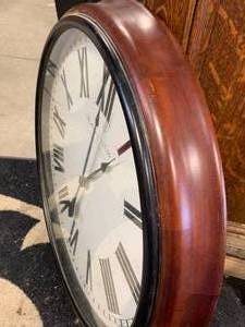lot 21 image: LARGE STERLING & NOBLE CLOCK 28 34 DIAMETER