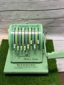 lot 39 image: VINTAGE PAYMASTER 8000 GREEN CHECK PRINTER