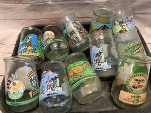 lot 58 image: LOT OF 11 WELCHES JELLY JAR GLASSES  DOCTOR SEUSS, WWF