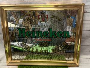 lot 62 image: VINTAGE HEINEKEN BEER MIRROR 14X17