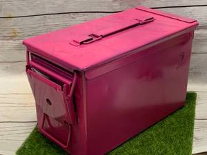 lot 67 image: .50 CAL PINK METAL AMMO BOX