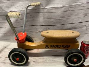 lot 110 image: VINTAGE WOOD RADIO FLYER