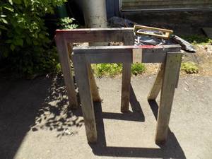 4- Wooden sawhorses