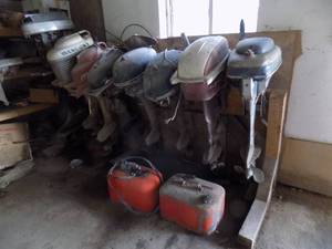 8 - Vintage Out Board Motors & Stand