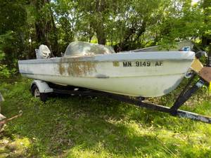 Boat with Larson Motor & Steel Trailer