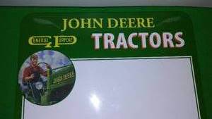 lot 524 image: John Deere Magnetic White Board with Magnets