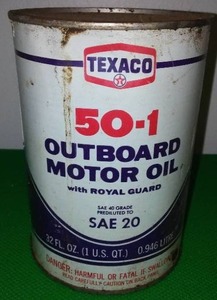 lot 530 image: Vintage Texaco 501 Oil Outboard Motor Oil, Full Qt.
