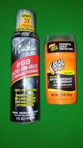 lot 532 image: Hunting Deodorant (Dead Down Wind) and Doe in Rut Spray