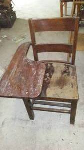 lot 680 image: Antique Student Desk- Wood