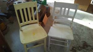 lot 735 image: Vintage Sturdy Hand Painted Chairs (2)