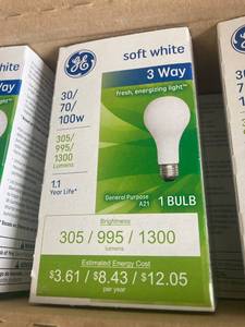 GE 3 Way A21 Bulbs